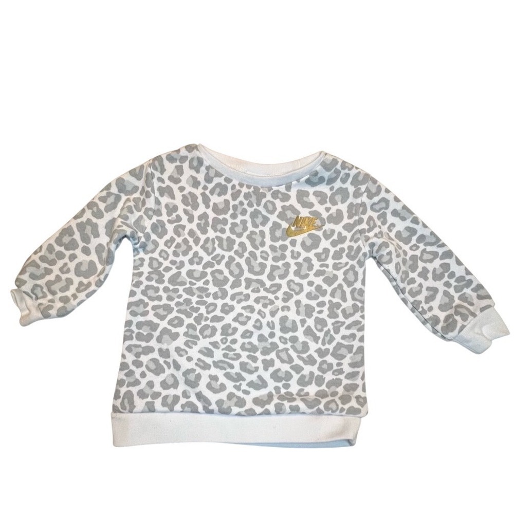 Nike Toddler Girls Leopard Print Fleece Pullover - Size 12 Month